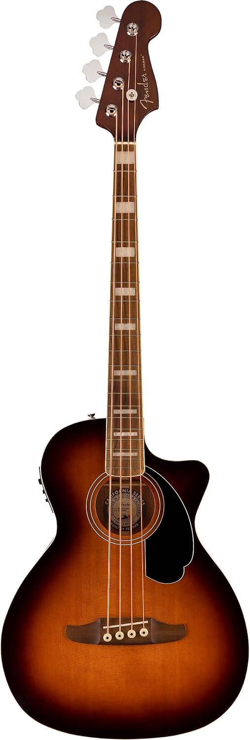 Fender Acoustic Bass Guitar, 4-String, Kingman V2 with Fishman Bass Acoustic Guitar Pickup with Tuner, Equalizer and Phase Control