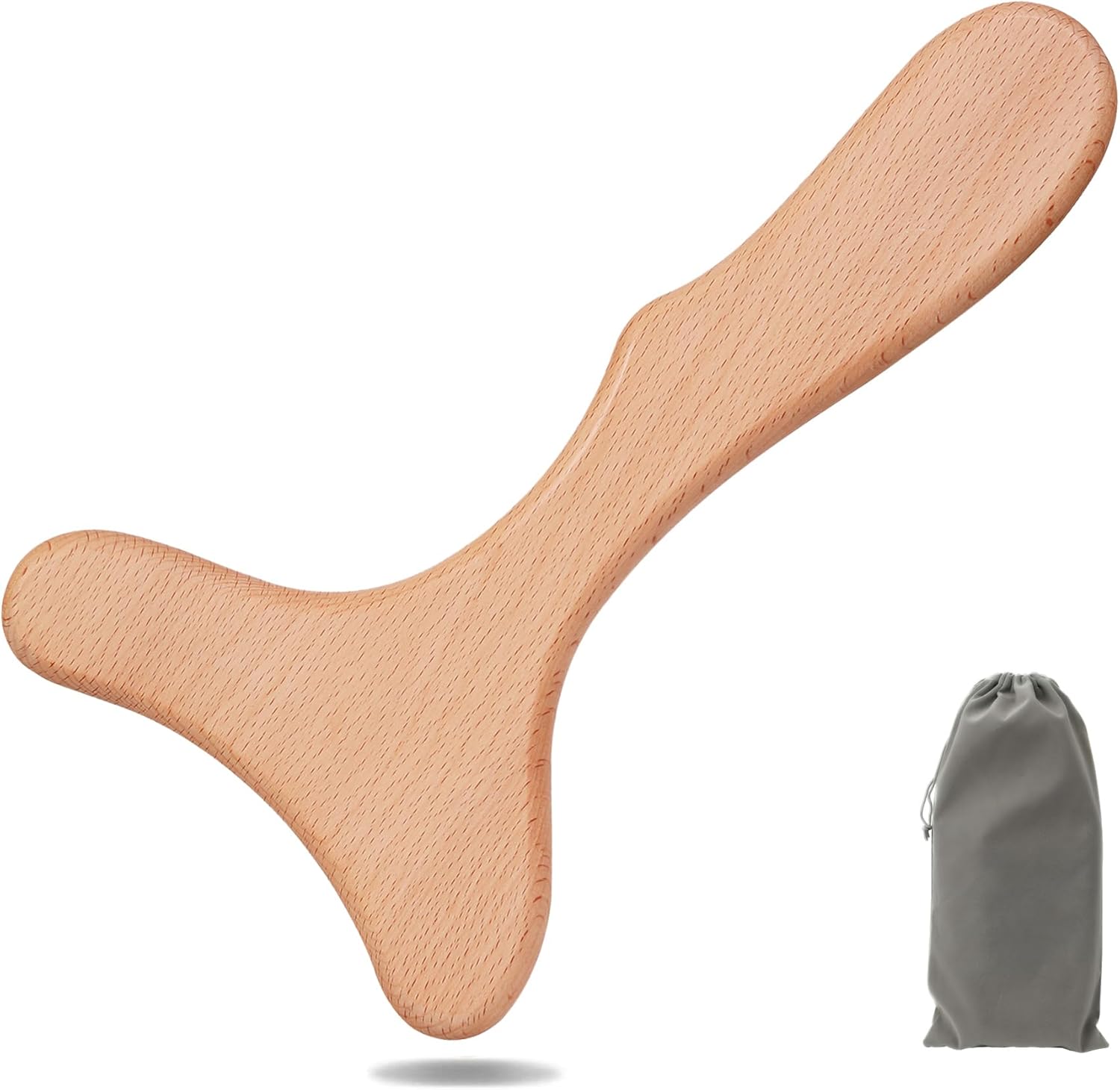 Wood Therapy Massage Tool Wooden Lymphatic Drainage Massager One-Handed Body Sculpting Tools for Maderotherapy,Anti-Cellulite,Gua Sha,Muscle Release-Travel Bag Included,11 * 6inches