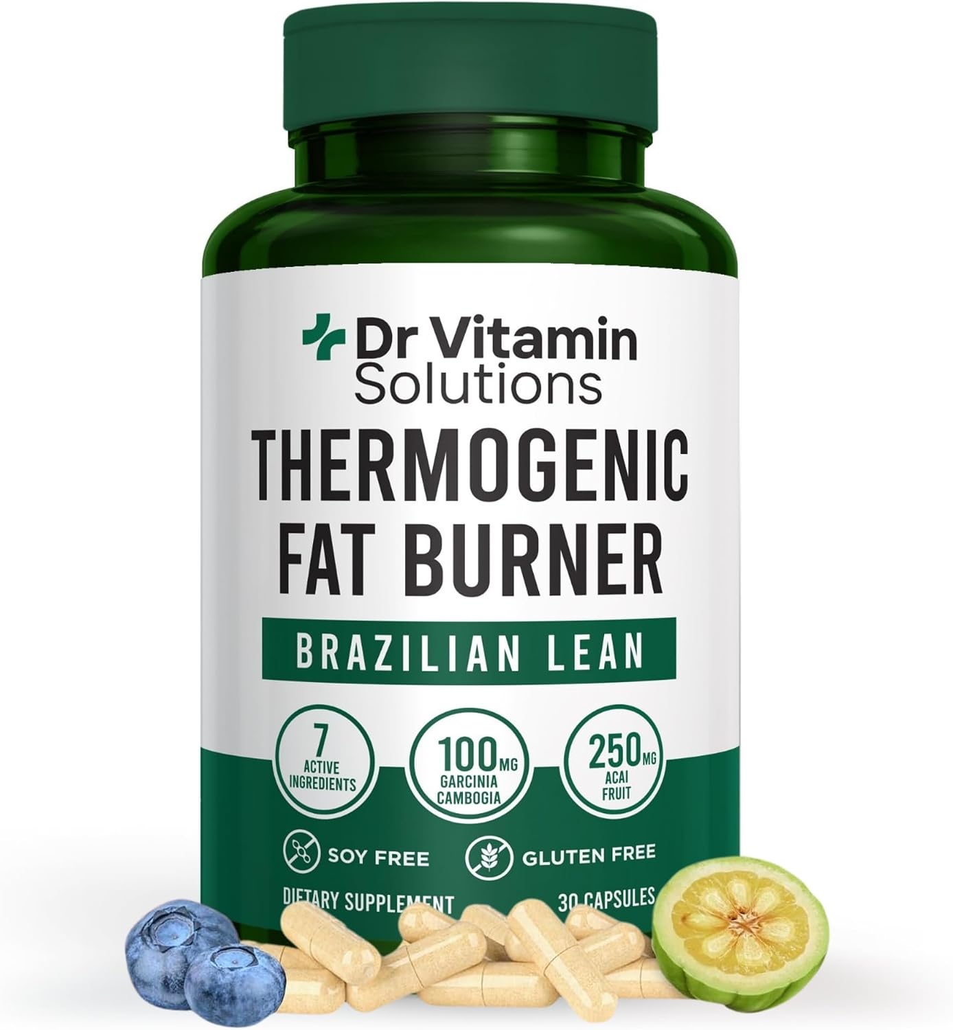 Thermogenic Fat Burner for Women and Men - Brazilian Lean | Appetite Suppressant & Metabolism Booster w/Green Tea, Garcinia | Belly Fat, Energy & Bloating Support, 30 Capsules, Non-GMO, Made in USA