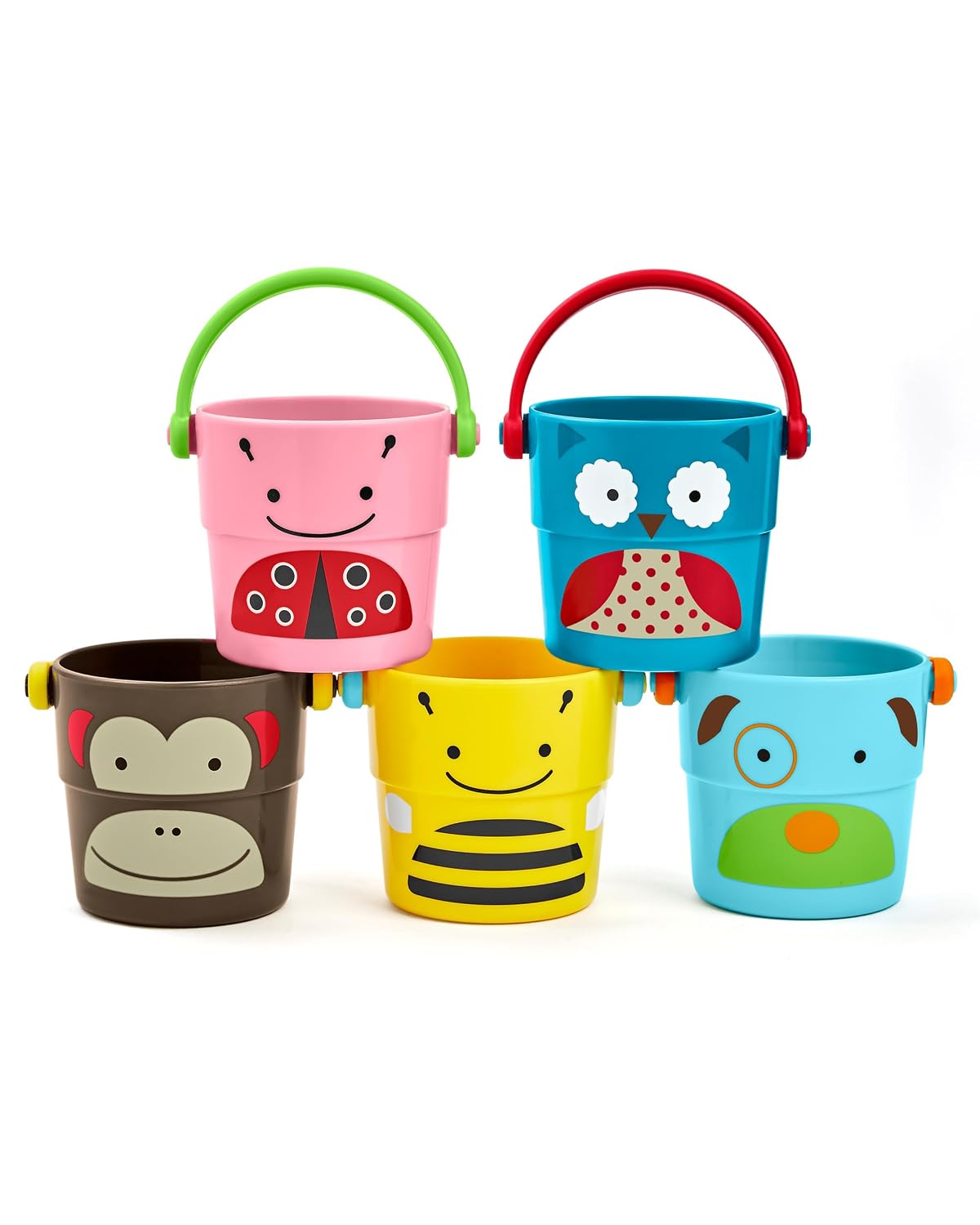 Skip Hop Zoo Stack and Pour Buckets, Rinse Cups, Multi
