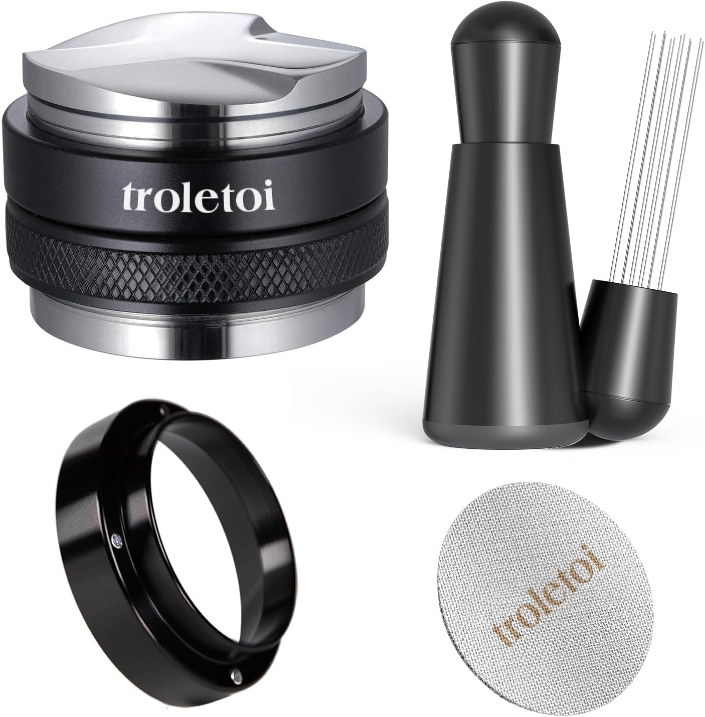 54mm Espresso Accessories Kit: Espresso Tamper & Distributor, WDT Tool | Dosing Funnel, Puck Screen, Espresso Machines Accessories Fits Breville Espresso Machines and 54mm Portafilters