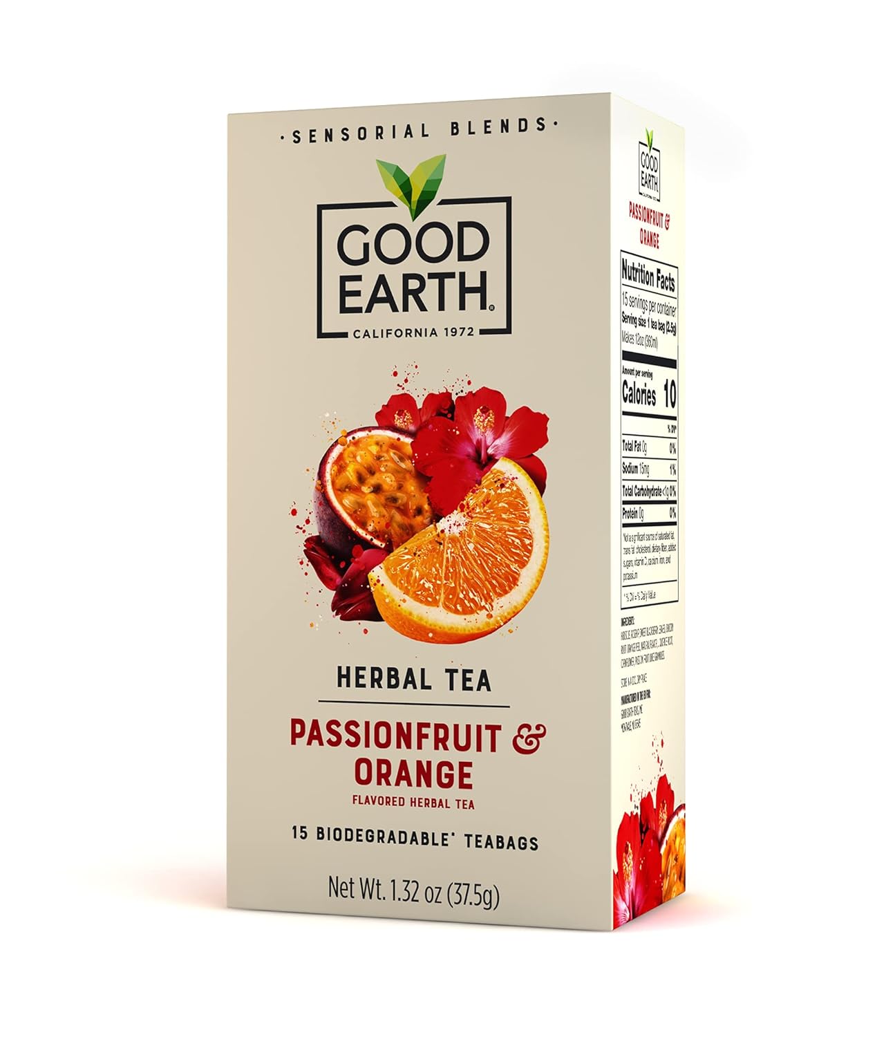 Good Earth Sensorials Passionfruit & Orange Herbal Tea 15 ct Box