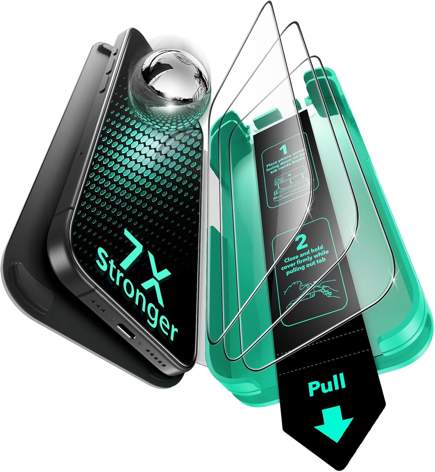 ESR 3 Pack for iPhone 16 Pro Max Screen Protector, Armorite