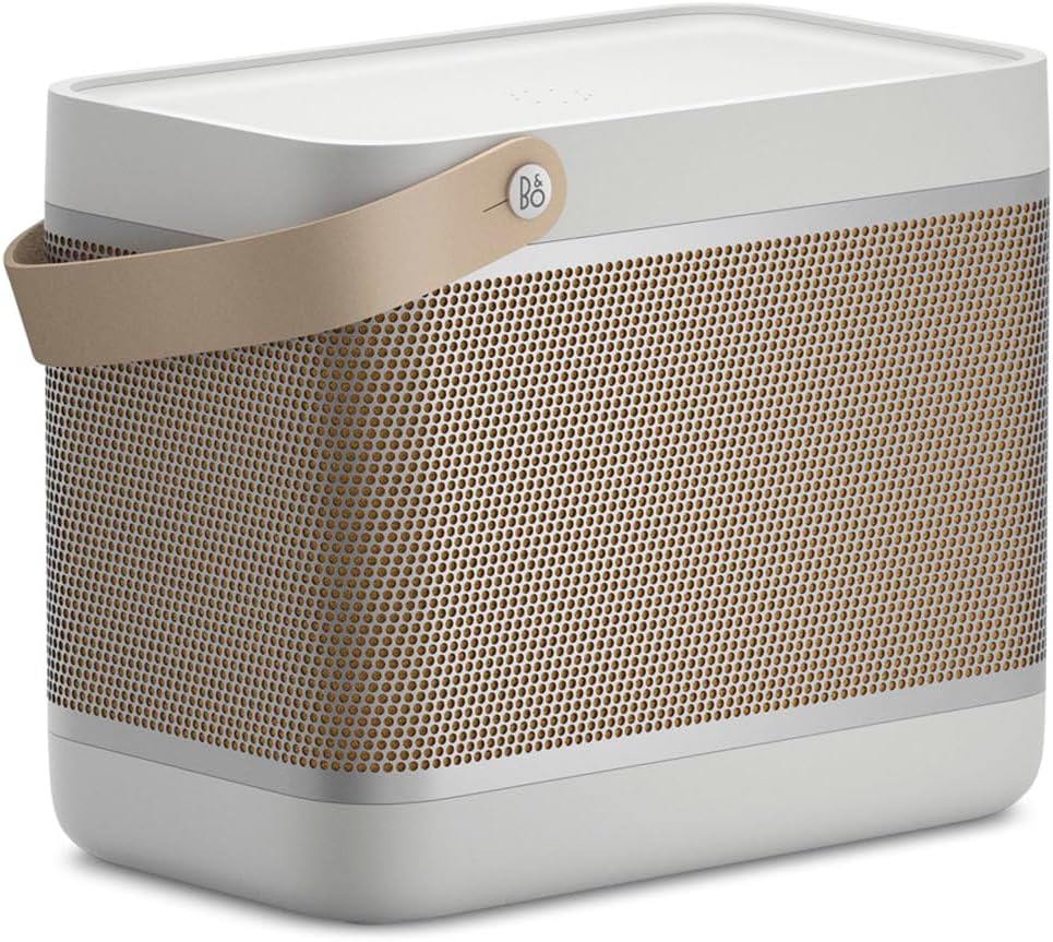 Bang & Olufsen Beolit 20 - Powerful Loud Wireless Home and Portable Bluetooth Speaker with 360 Degree Sound and Integrated Qi Wireless Phone Charging Pad - Grey Mist