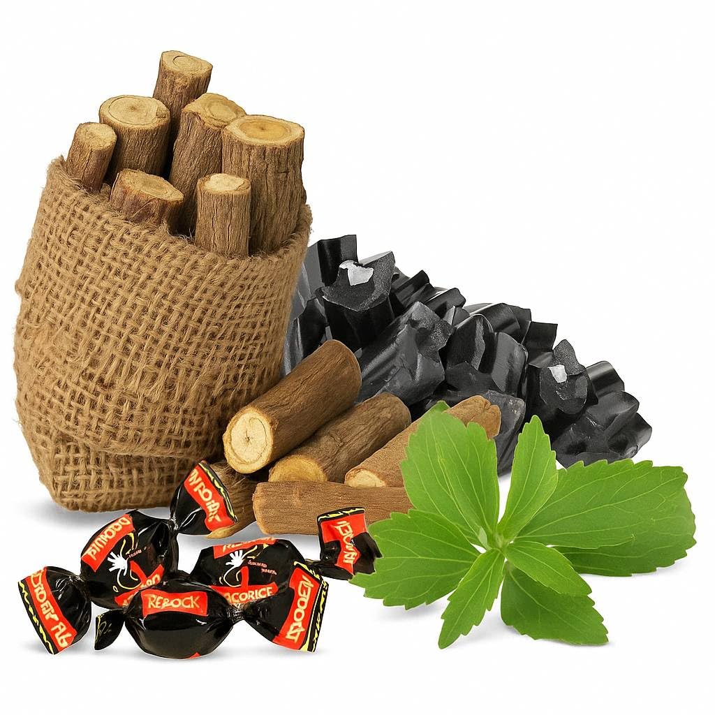Andy Anand 60pc Sugar free Australian Licorice Candy. Sweetened with Natural Stevia, Made in Europe 7 Oz