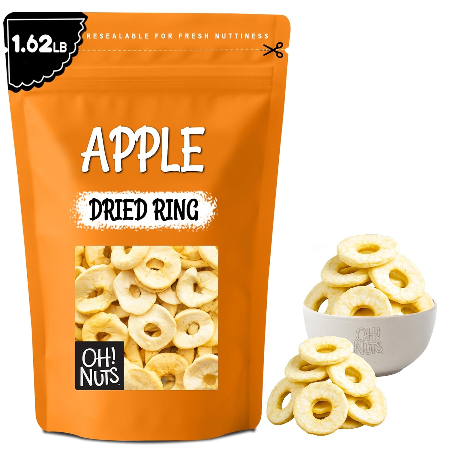 Oh! Nuts Dried Apple Rings - Apple Slices - 26 oz - Dehydrated Apples