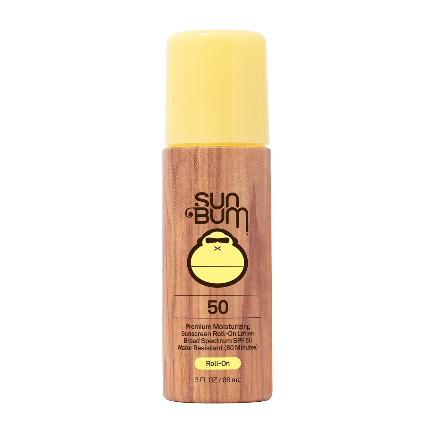 Sun Bum Original SPF 50 Roll-On Sunscreen Body Lotion - Broad Spectrum Moisturizing Sunscreen with Vitamin E - Hawaii 104 Act Compliant (Made without Octinoxate & Oxybenzone) - Travel Friendly - 3 oz