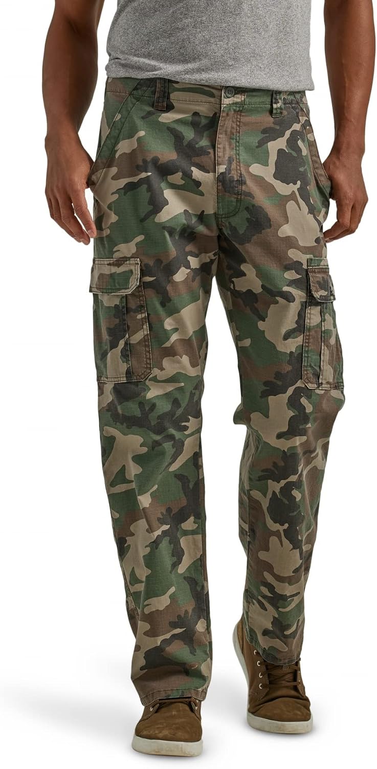Wrangler Authentics Mens Relaxed Fit Stretch Cargo Pant
