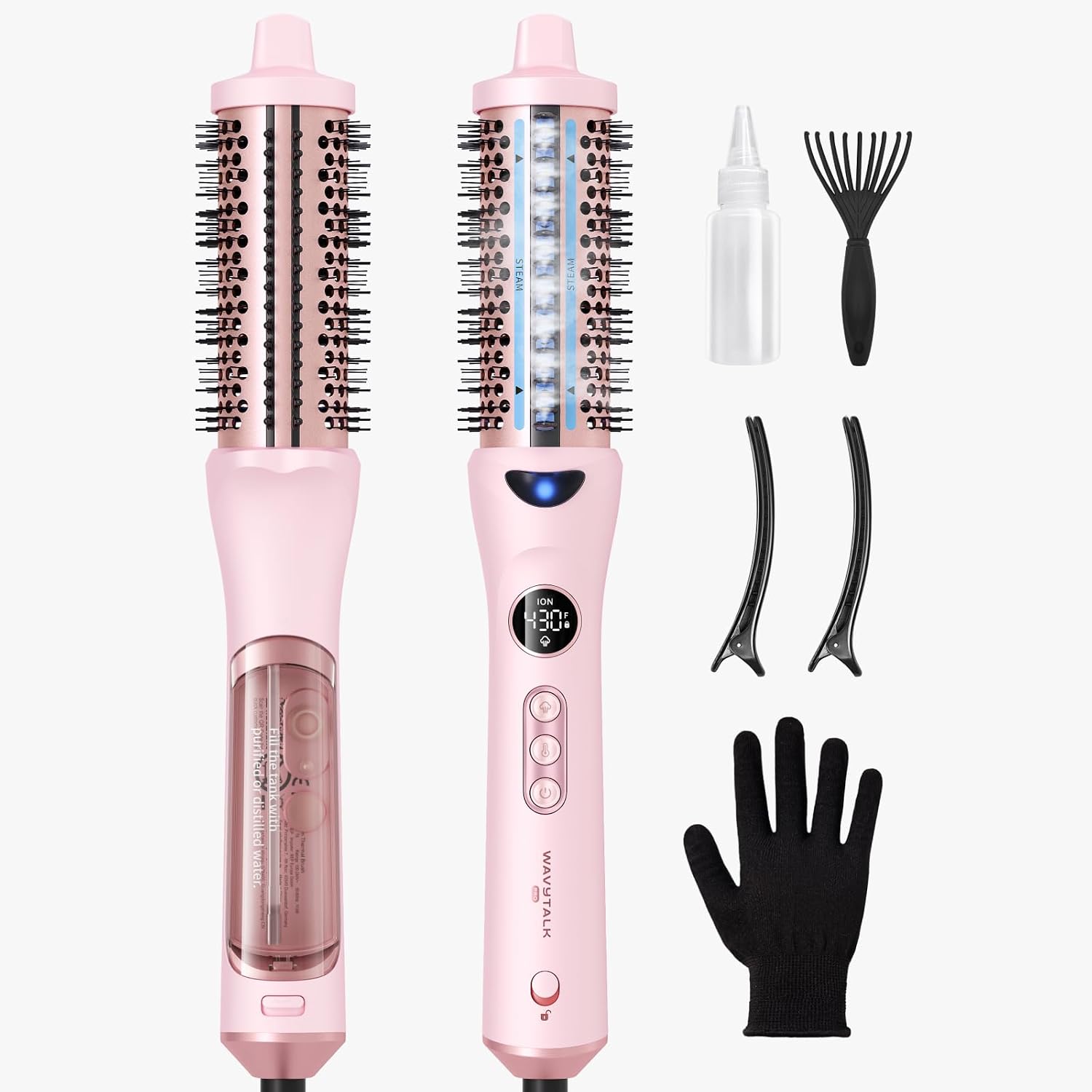 Wavytalk Steam Thermal Brush Steamlift Pro for Salon Blowout Look, 1.57″