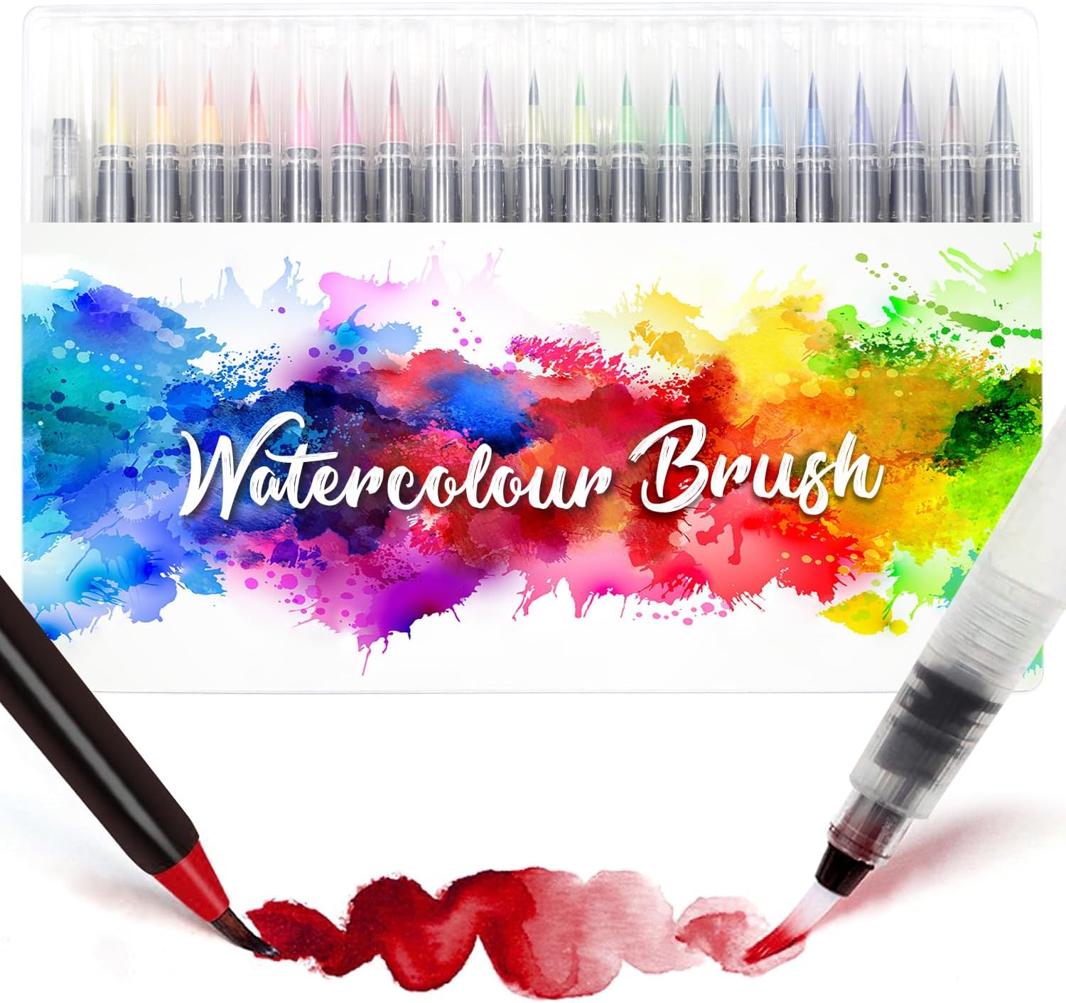 Amteker Teenage Girls Gifts, Watercolour Brush Pens Set, 24+1 Brush Pens with Soft Flexible Felt Tip Pen, Art Supplies Pens, Art Set for Kids Children Teenagers, Xmas Gifts for Teenage Girls