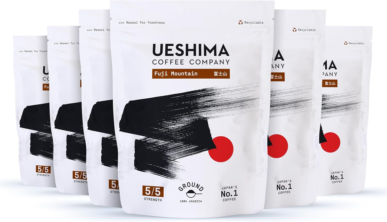 Ueshima Fuji Mountain Ground Coffee 250g (pack of 6), Dark Roast