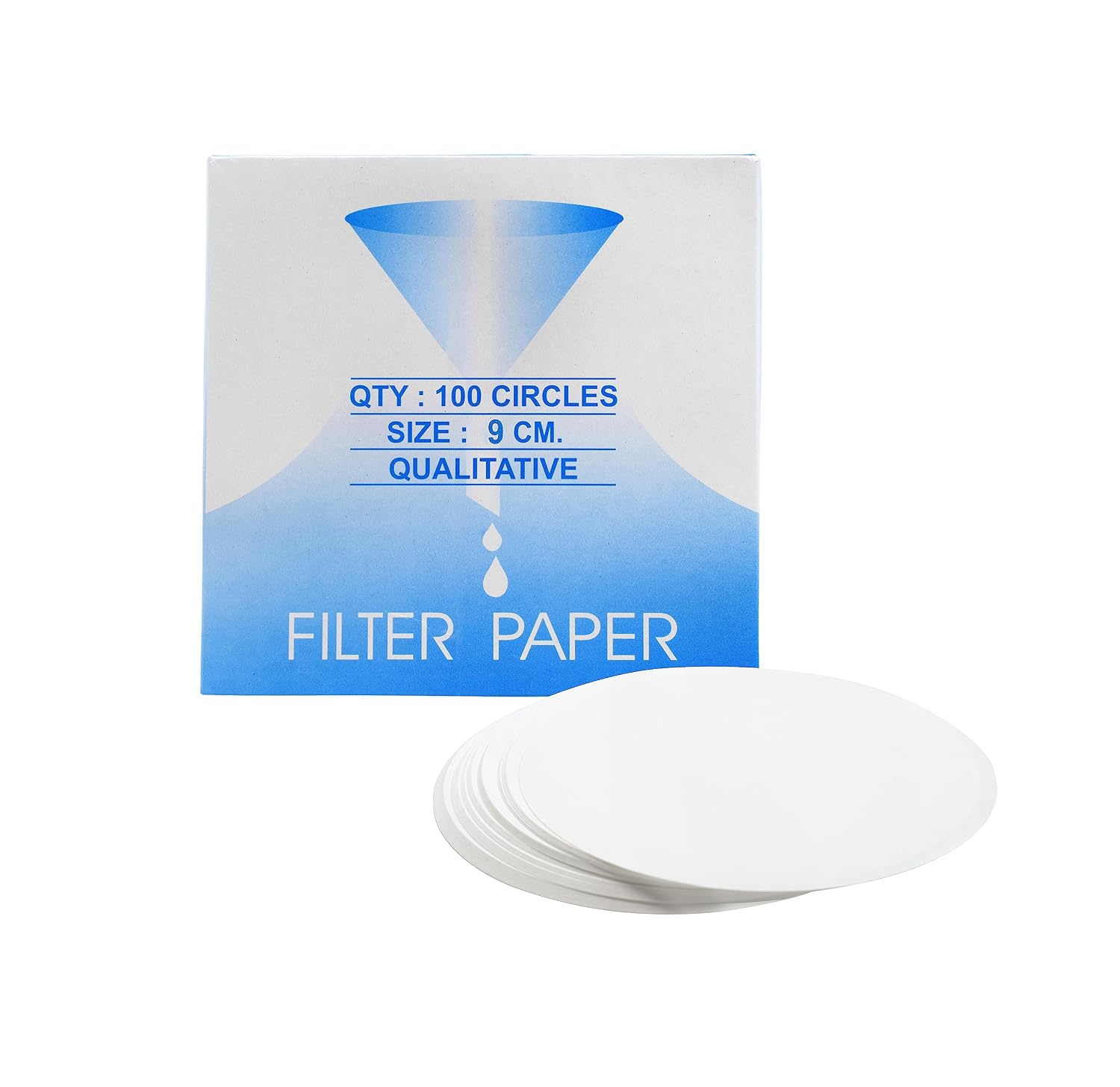 Eisco Filter Paper, 10 Micron, Medium Speed, 85 GSM, 9 cm, 100 Pack