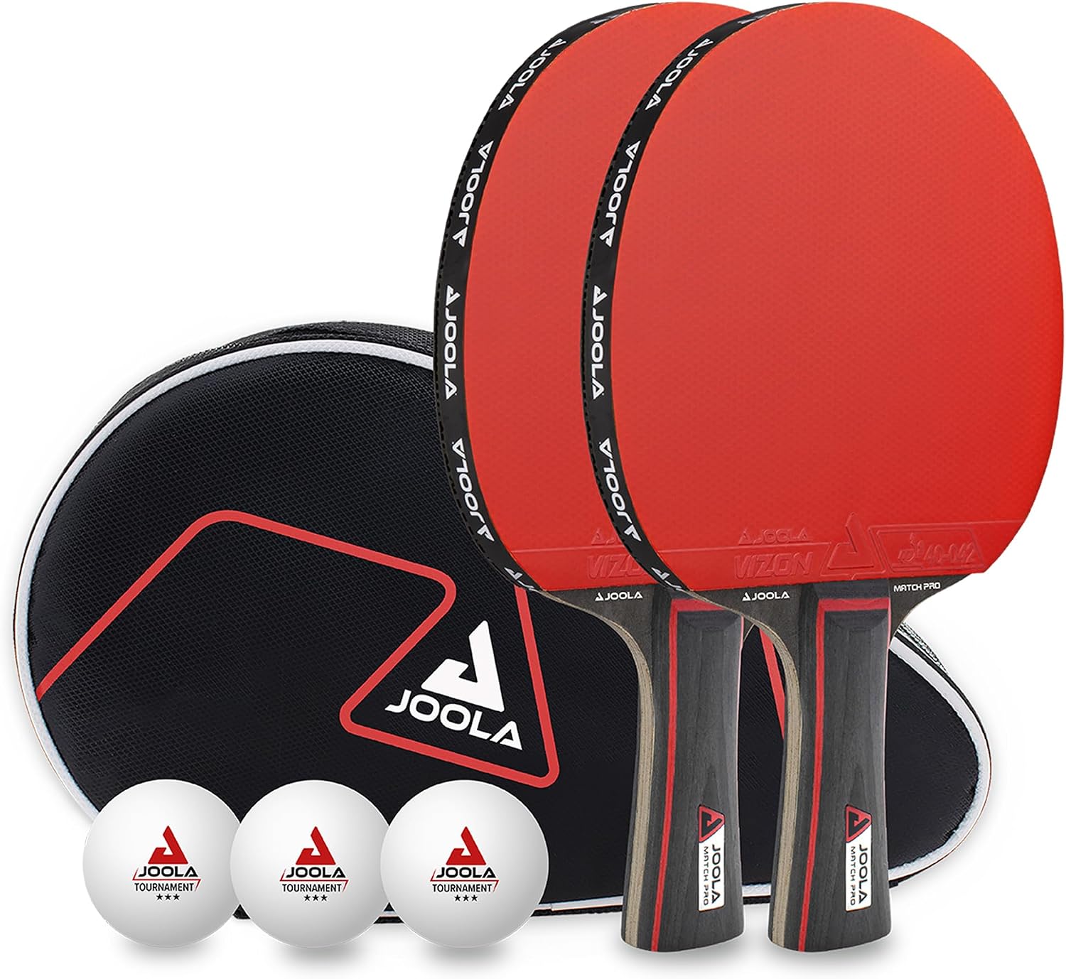 JOOLA Table Tennis Set DUO - Premium Quality Bats and Ping Pong Balls with Storage Case
