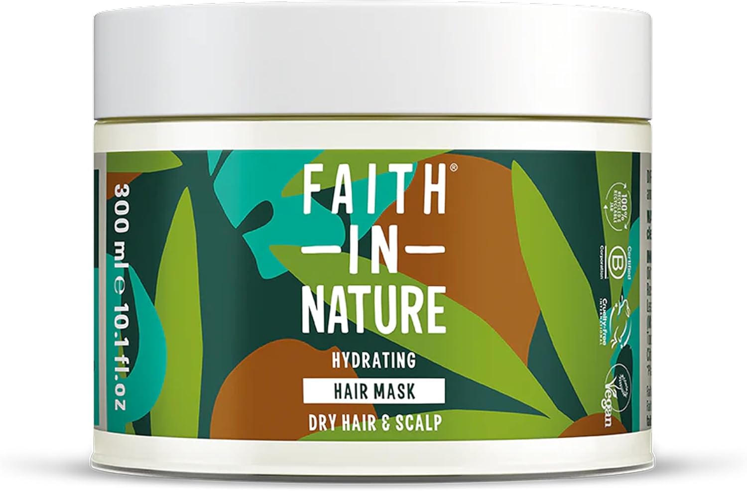Faith In Nature Organic Coconut and Shea Butter Hair Mask, Hydrating for Dry Hair & Scalp, Vegan and Cruelty Free, No SLS, Silicones or Parabens, 300 ml, Pack of 1
