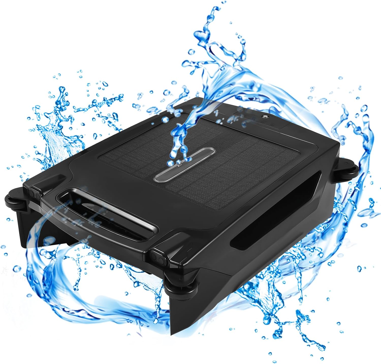 Irishom Solar Powered Cordless Robotic Pool Cleaner with Dual Charging, 2 Modes, Auto Obstacle Avoidance and Escape Function Rechargeable Automatic Pool Skimmer Cleaner Robot