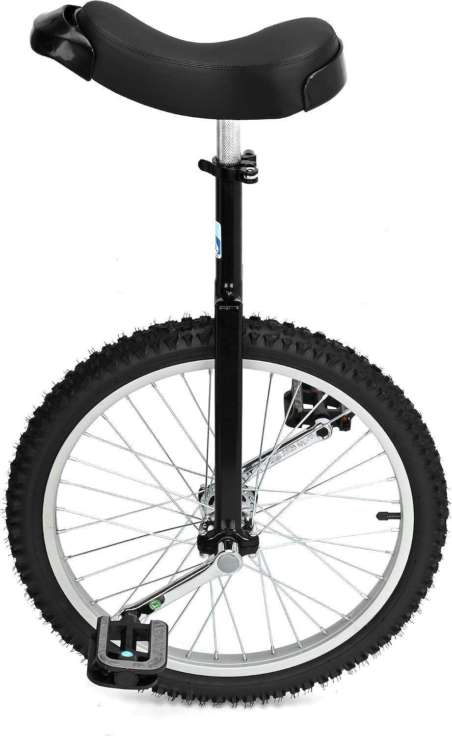 Nisorpa 20" Inch Unicycle Classic Black One Wheel Bike with Anti-Skid Alloy Rim and Pedal Adjustable Height Cycling for Kids Adults Beginner Outdoor Indoor Sports Entertainment Exercises Balance Fun