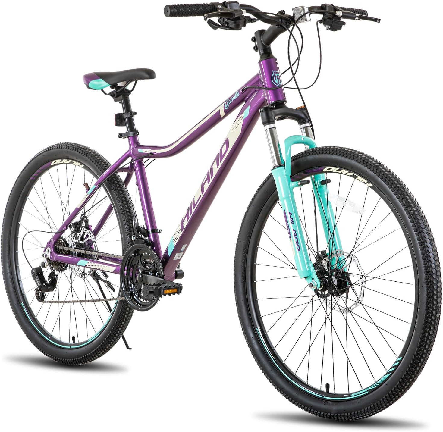 HILAND 20 26 27.5 Inch Mountain Bike for Women Girl, 7/21 Speed with Lock-Out Suspension Fork, Aluminum Frame MTB, Adult Ladies Womens Bike Mens Bicycle