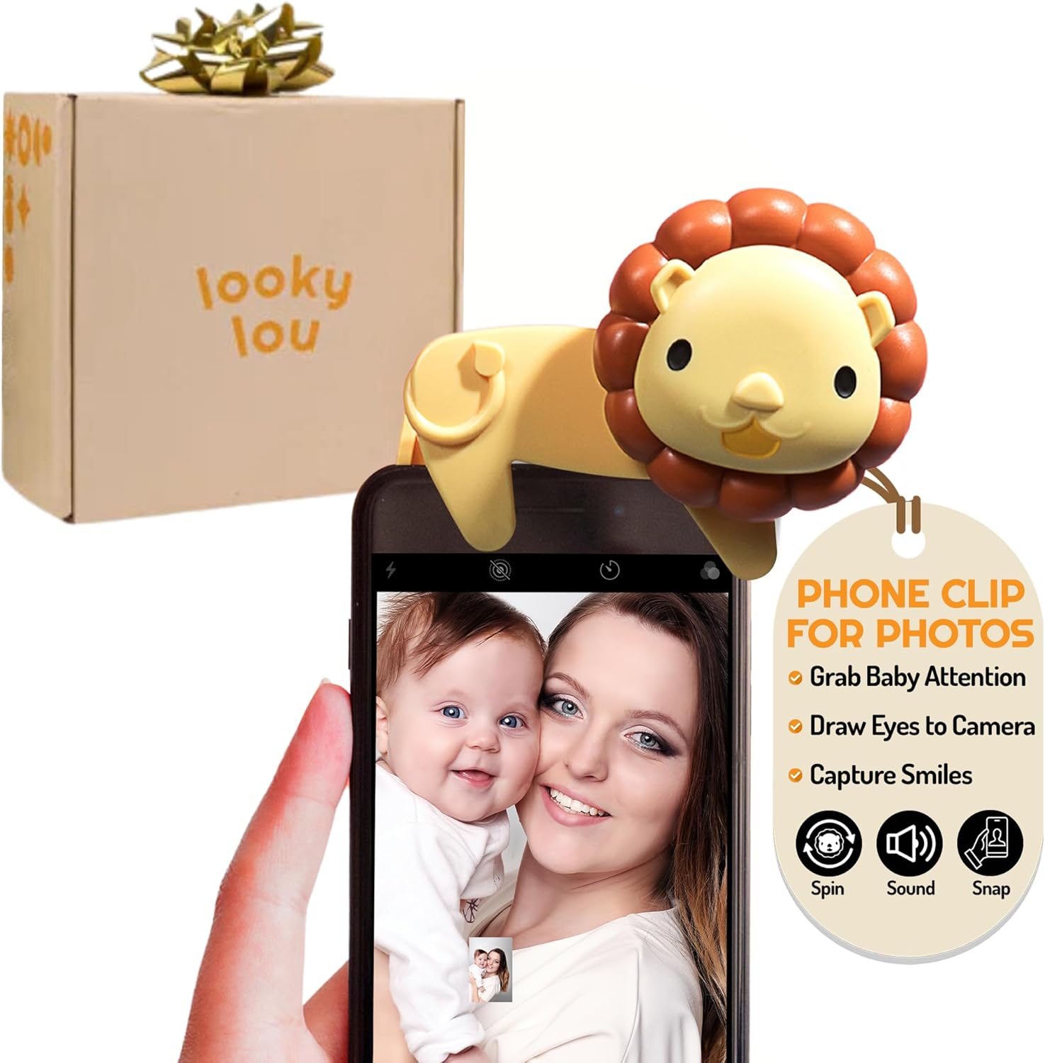 Phone Clip for Baby Photoshoot, Monthly Milestones, & Newborn Photography Props - New Parent Essentials - Unique First Birthday, Baby Shower, & New Mom Gifts - Cell Phone Accessories