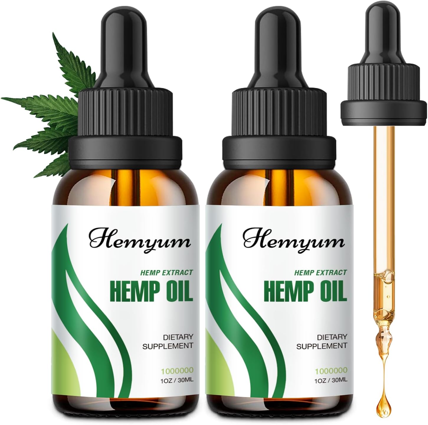 (2-Pack) Hemp Oil Drops High Potency - for Sleep,Pain,Anxiety Relax Maximum Strength Natural Hemp Oil - Organic Hemp Oils Extract Relieve Good Mood