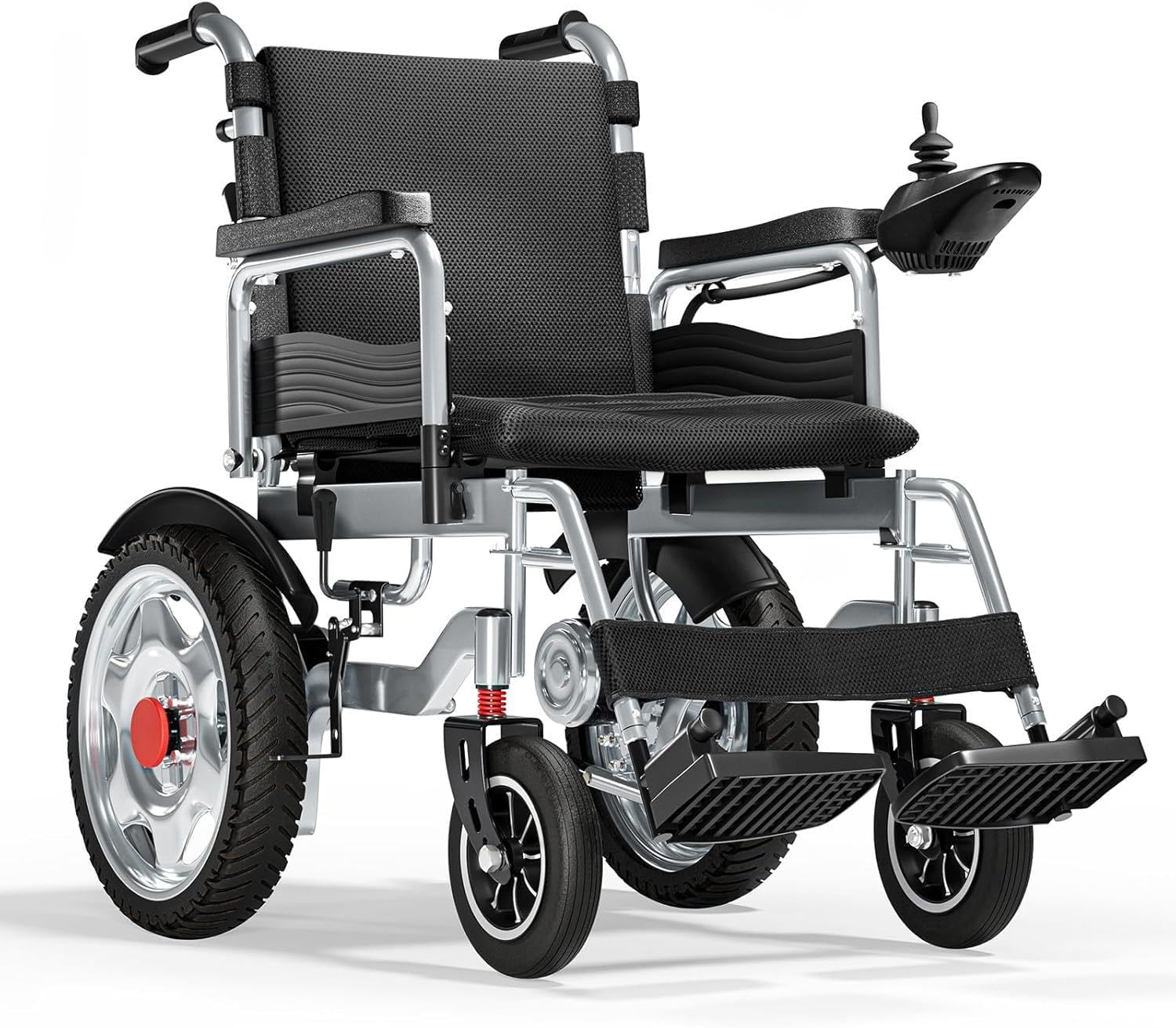 2026 Foldable Electric Wheelchairs for Adults, Portable powerchair 15.5Miles Long Range, Extra-Wide seat, Folding Lightweight Wheelchairs 500W Motor for Outdoor Travel