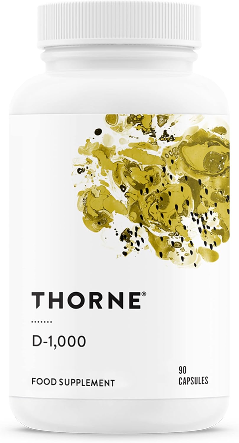 Thorne Vitamin D-1000 - Vitamin D3 Supplement (1,000 IU) for Healthy Bones and Muscles - 90 Capsules