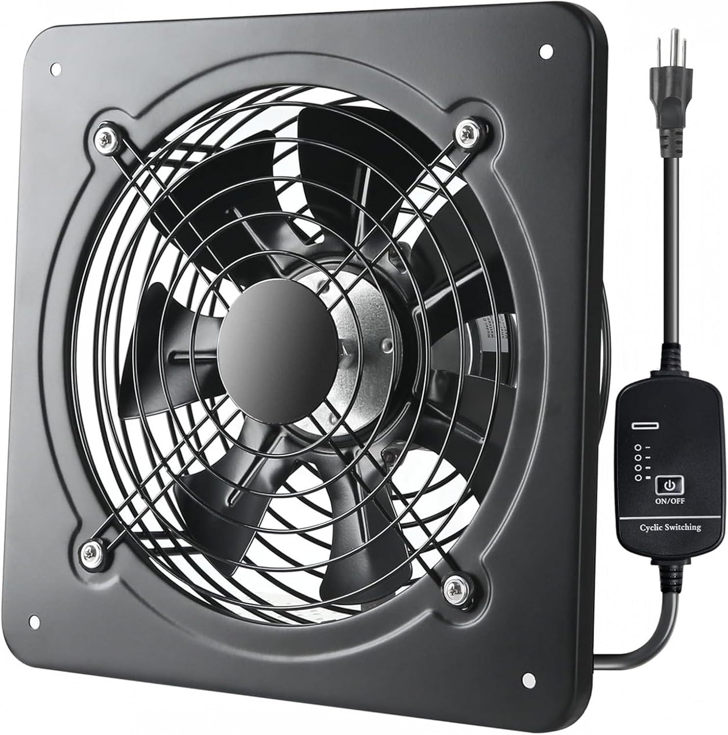 Window Exhaust Fan Wall Mounted Ventilation Fan Basement Extractor Industrial Fan720 CFM High-Speed1460 RPM Industrial Fan for Home Garage Office Commercial Use (12 Inch+Speed ）