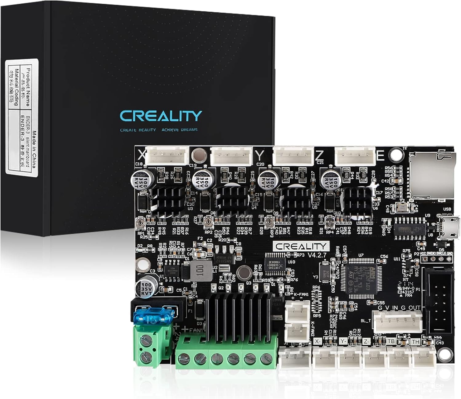 Creality Official Ender 3 Silent Motherboard Upgrade V4.2.7 Mainboard Control Board with TMC2225 Driver 3D Printer Controller Parts Accessories Works with Ender-3 / Pro/Max / 3 V2 / 3 V2 Neo