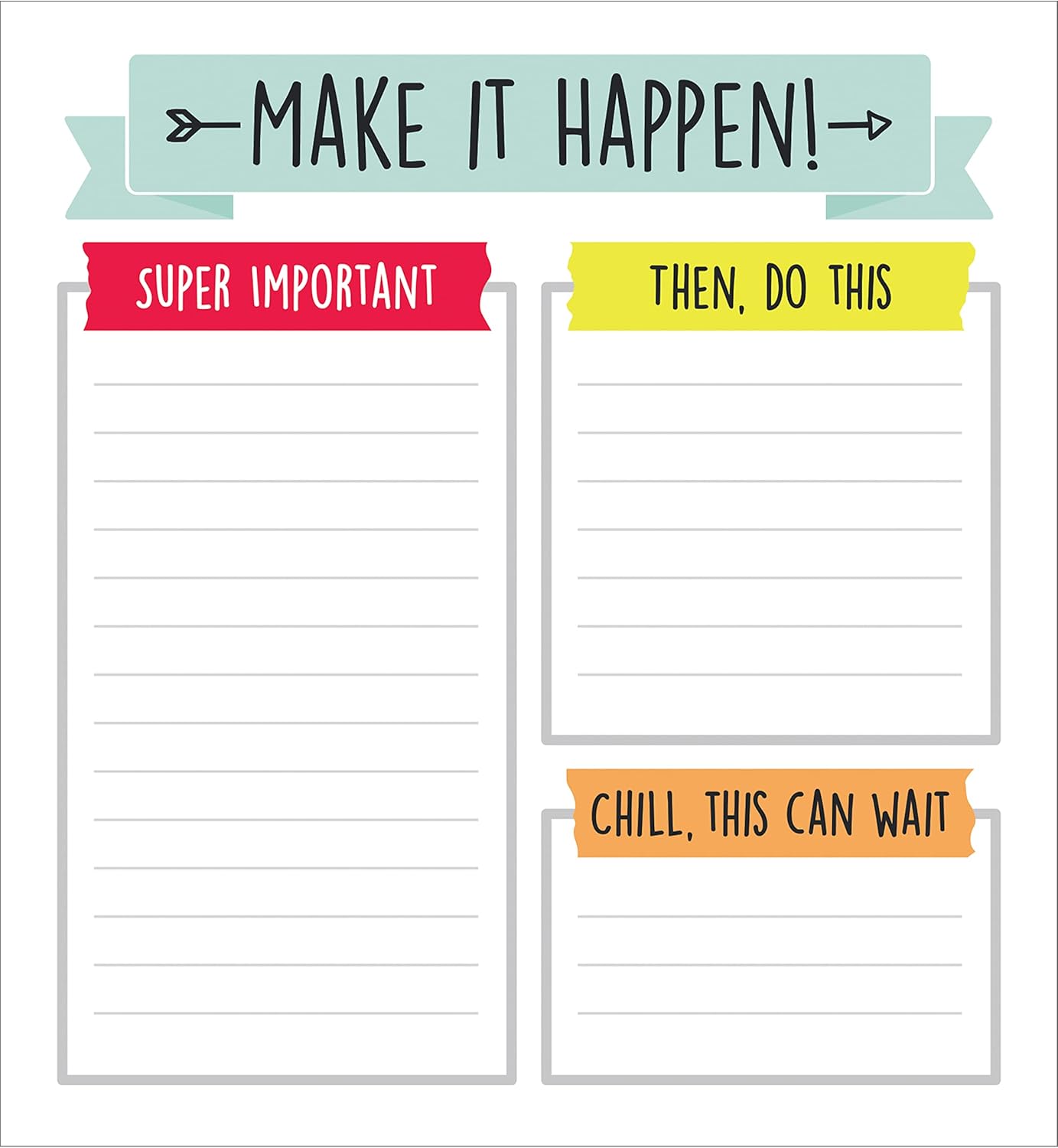Carson Dellosa Aim High Notepad, 50 Sheet Note Pad With Lined Paper, To Do List, Checklist, Classroom Organization Stationary, Desk Accessories and Office Supplies