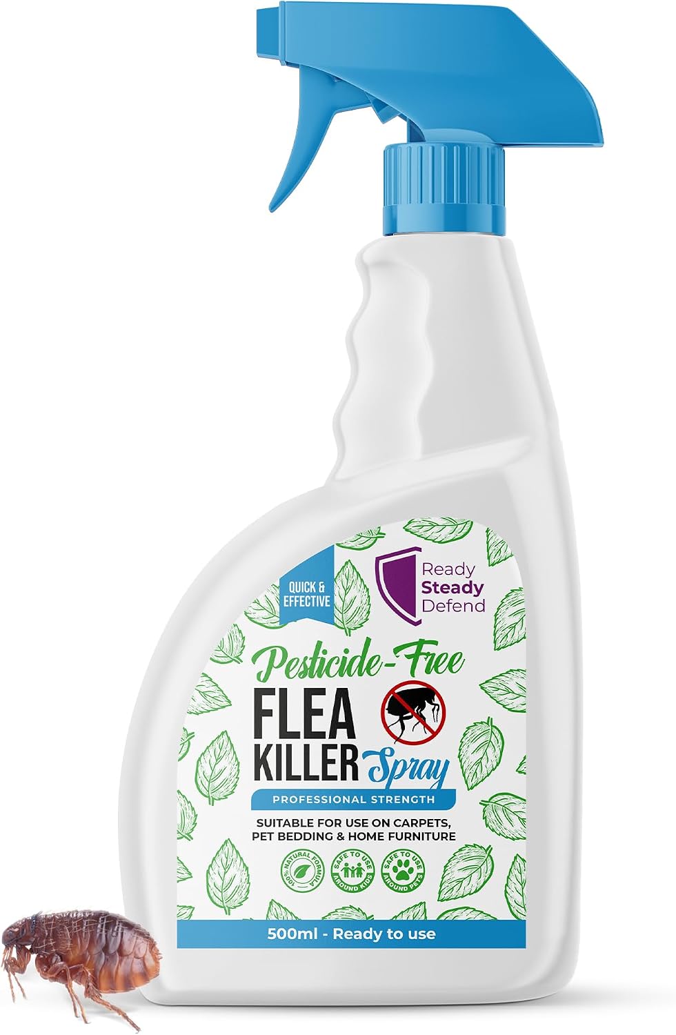Natural Flea Killer Spray 500ml- Advanced Pesticide-Free Formula, Effective on All Life Stages, Pet-Safe & Home-Friendly, Easy Application, Effective Flea Control Solution