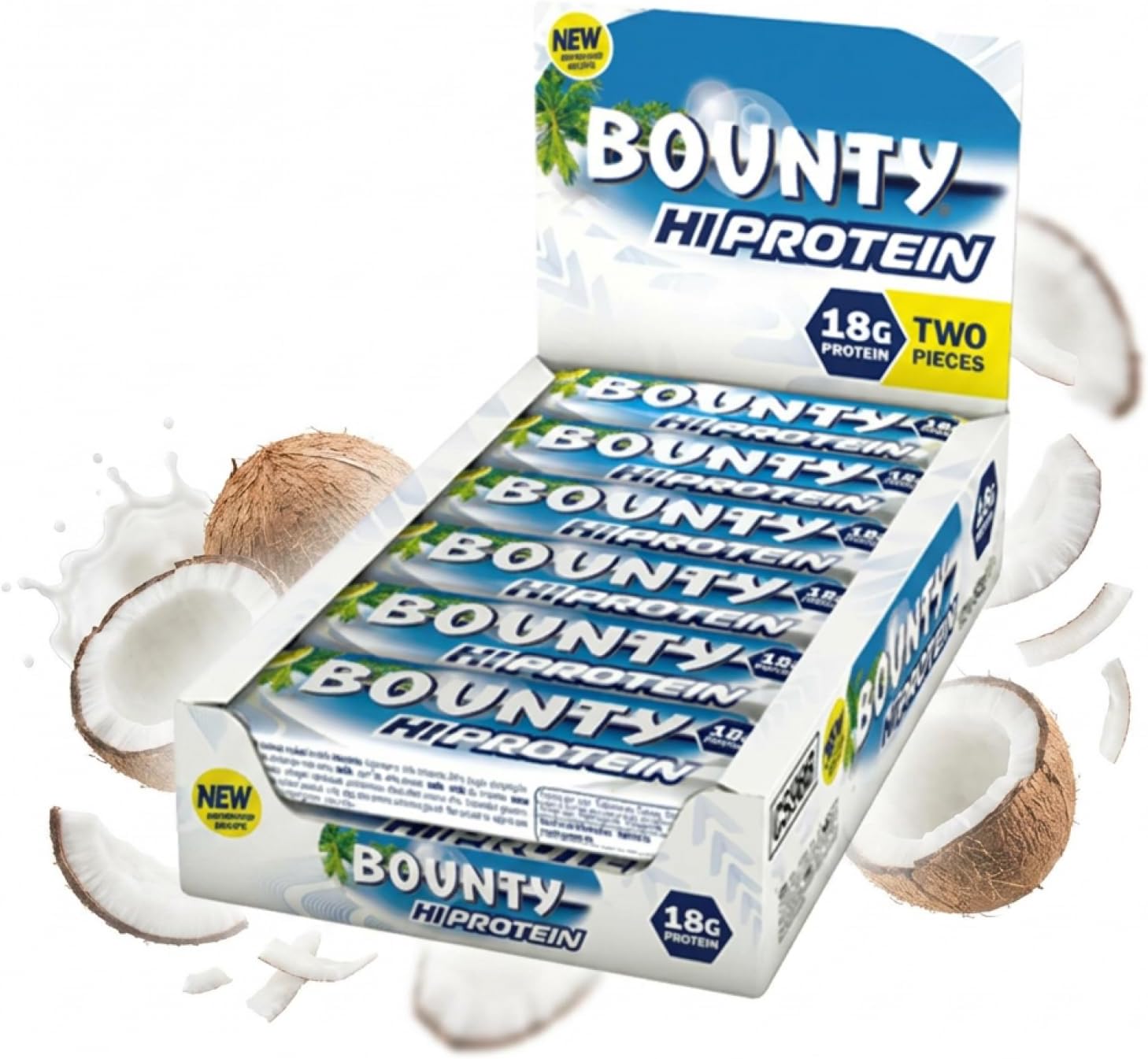 Bounty Protein Bar – Milk Chocolate & Coconut, 12 × 52g – 18g Protein, High‑Protein Snack for Gym, Work & On‑the‑Go