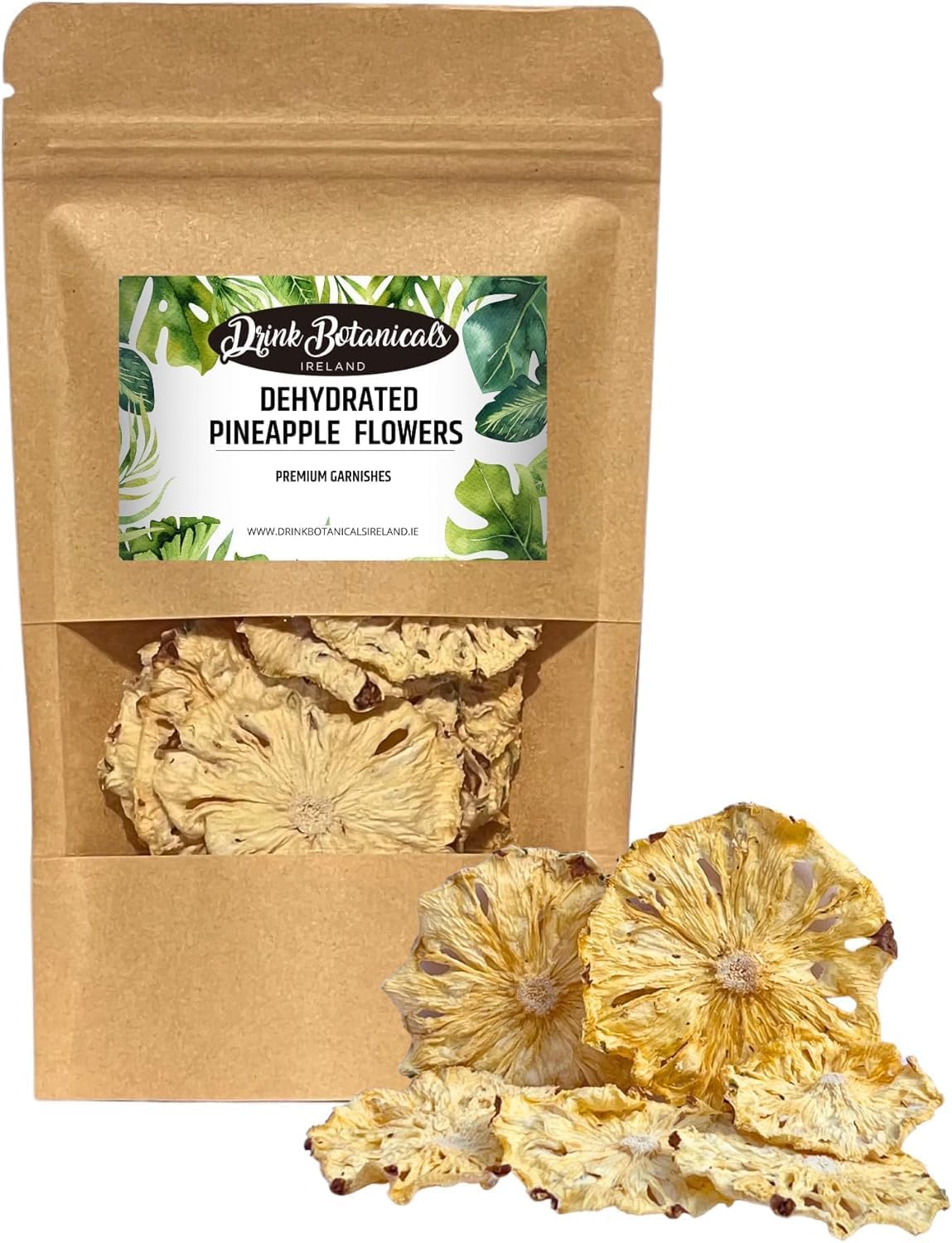 Dehydrated Dried Pineapple Flower Rings | 17+ Slices Approx | 100% Natural | Dried Pineapples | No Sugar Added, Gluten Free| for Cocktails, Baking, Cakes, Snacking, Decoration, Natural | 60 Grams