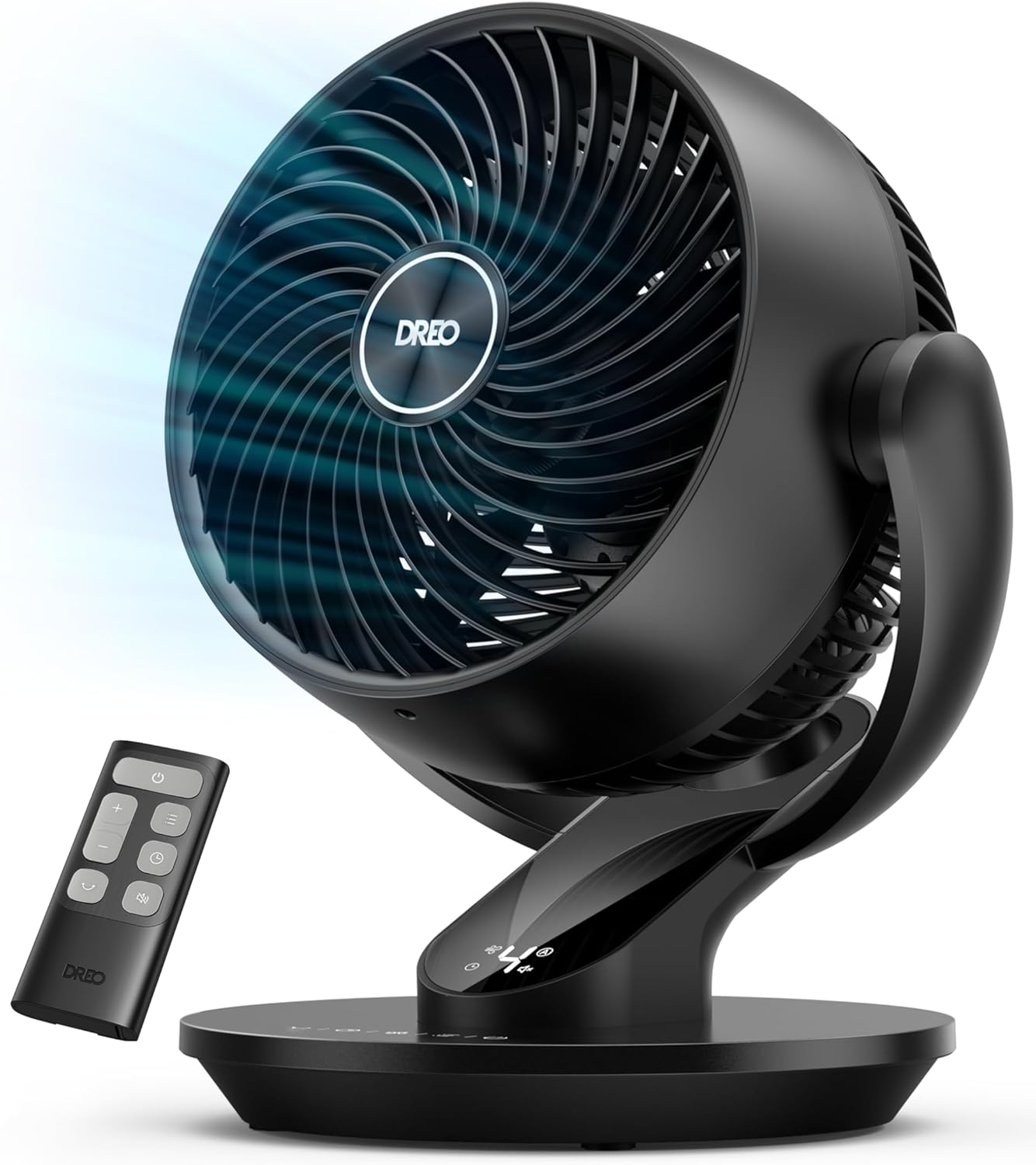 Dreo Fan for Bedroom, 13-Inch Oscillating Table Air Circulator Fan for Whole Room, 120ยฐ Tilt Adjustment, 28dB Ultra-Quiet, 70ft Powerful Airflow, 4 Speeds Desk Fans with Remote for Home, Office
