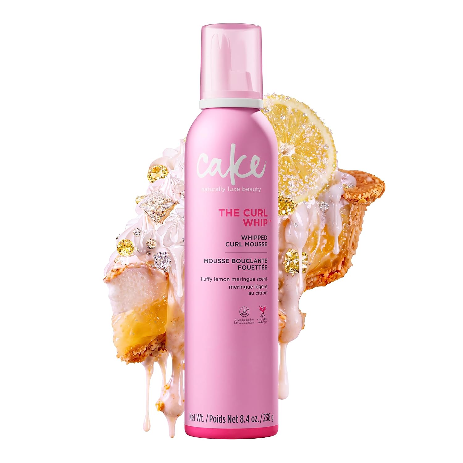 Cake Beauty Whipped Curl Defining & Volumizing Mousse – Aloe Vera Vitamin E for Flexible Hold - Vegan No Heat Curls Wavy Curly Hair Sulfate Cruelty Free Products For Women