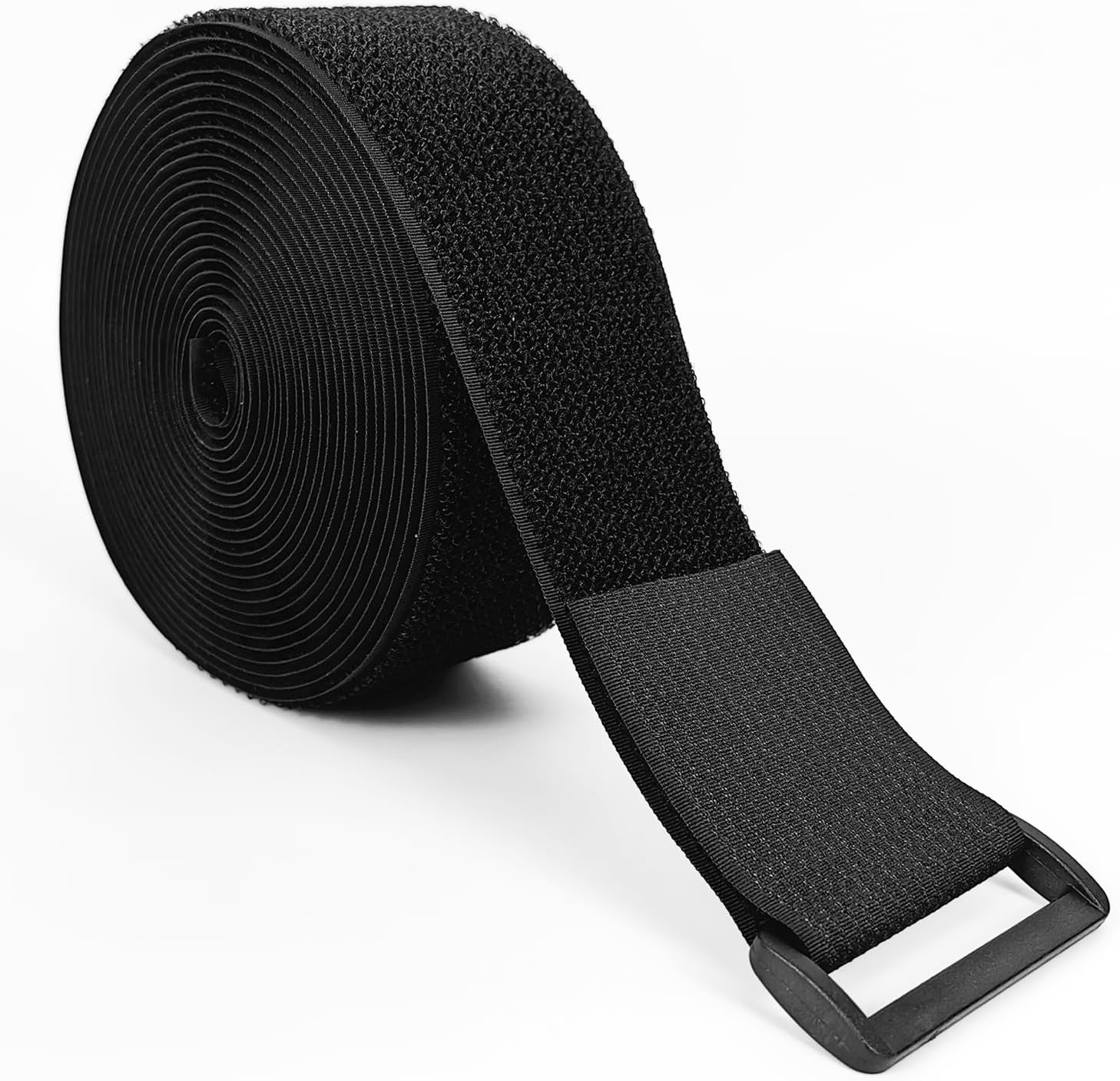 Hook and Loop Straps, 2'' x 16', Fastening Cinch Straps with 15 Buckles, Cut to Length, Heavy Duty, Reusable Cable Straps, Cord Straps, 16 Feet Long Cord Strap for Storage and Organization