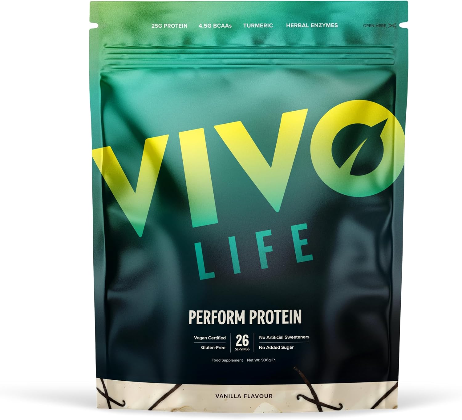 Vivo Perform Raw Plant Madagascan Vanilla Protein and BCAA Powder