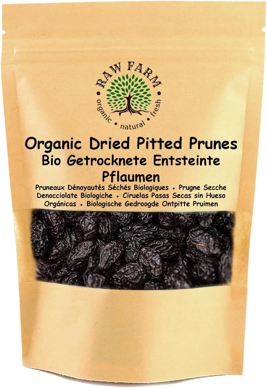 Raw Farm - Organic Dried Pitted Prunes 1 kg – 100% Natural & Additive-Free | No Added Sugar or Sweeteners | No Moisture| Naturally Sweet