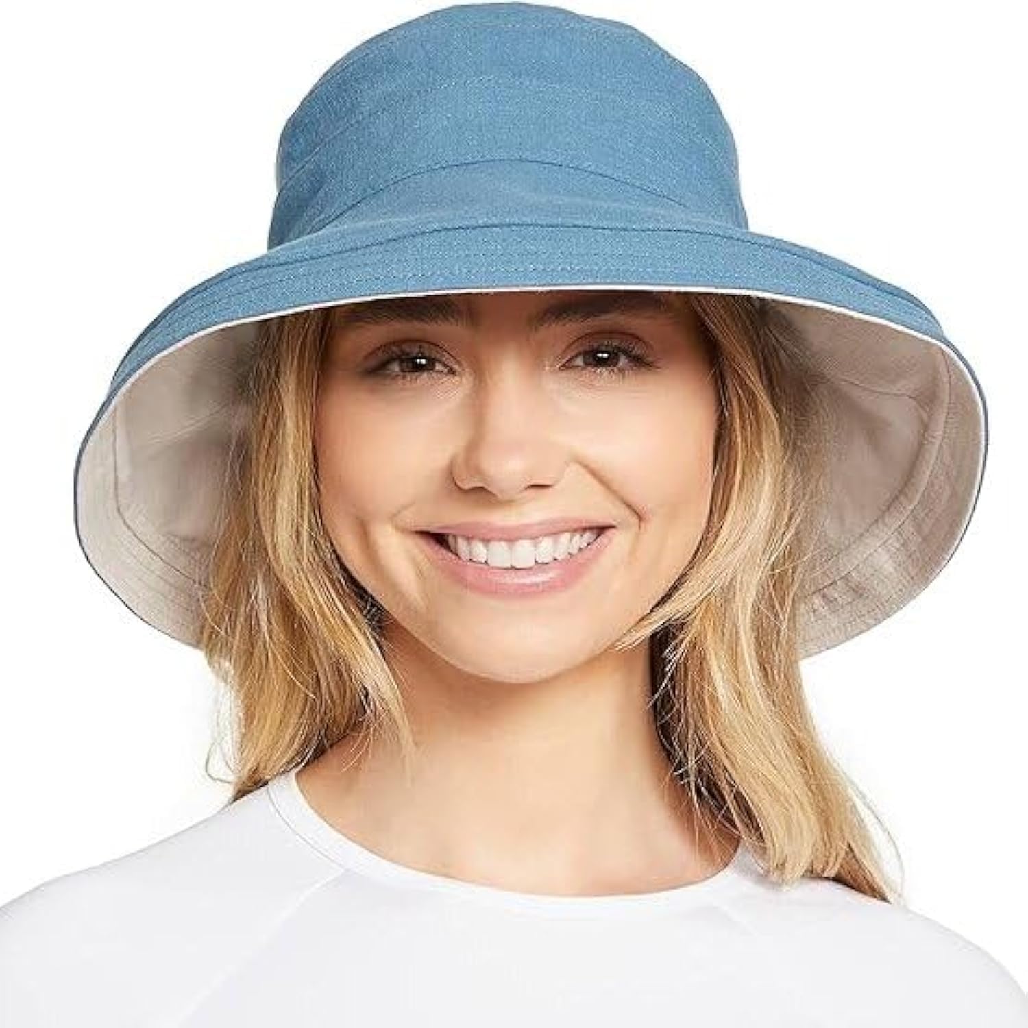 Solbari Women's Holiday Sun Hat UPF 50+ | Lightweight, breathable wide brim hat made from natural fibers, reversible and packable for everyday wear and travel