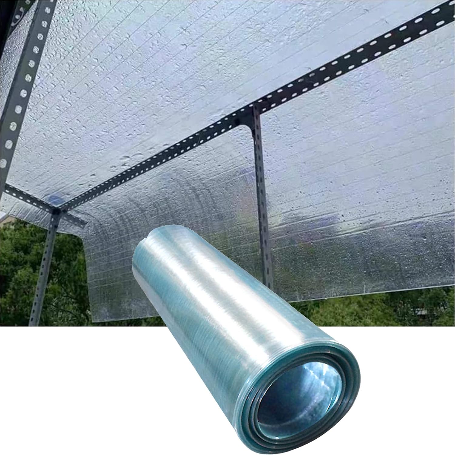 Polycarbonate Roofing Sheet,UV Resistant Greenhouse Clear Film,Roof Rain-Proof Daylighting Panels,for Outdoor Glazing Panels Replacement Shed Panel,Easy to Bend & Cut (WxL:59x39in)
