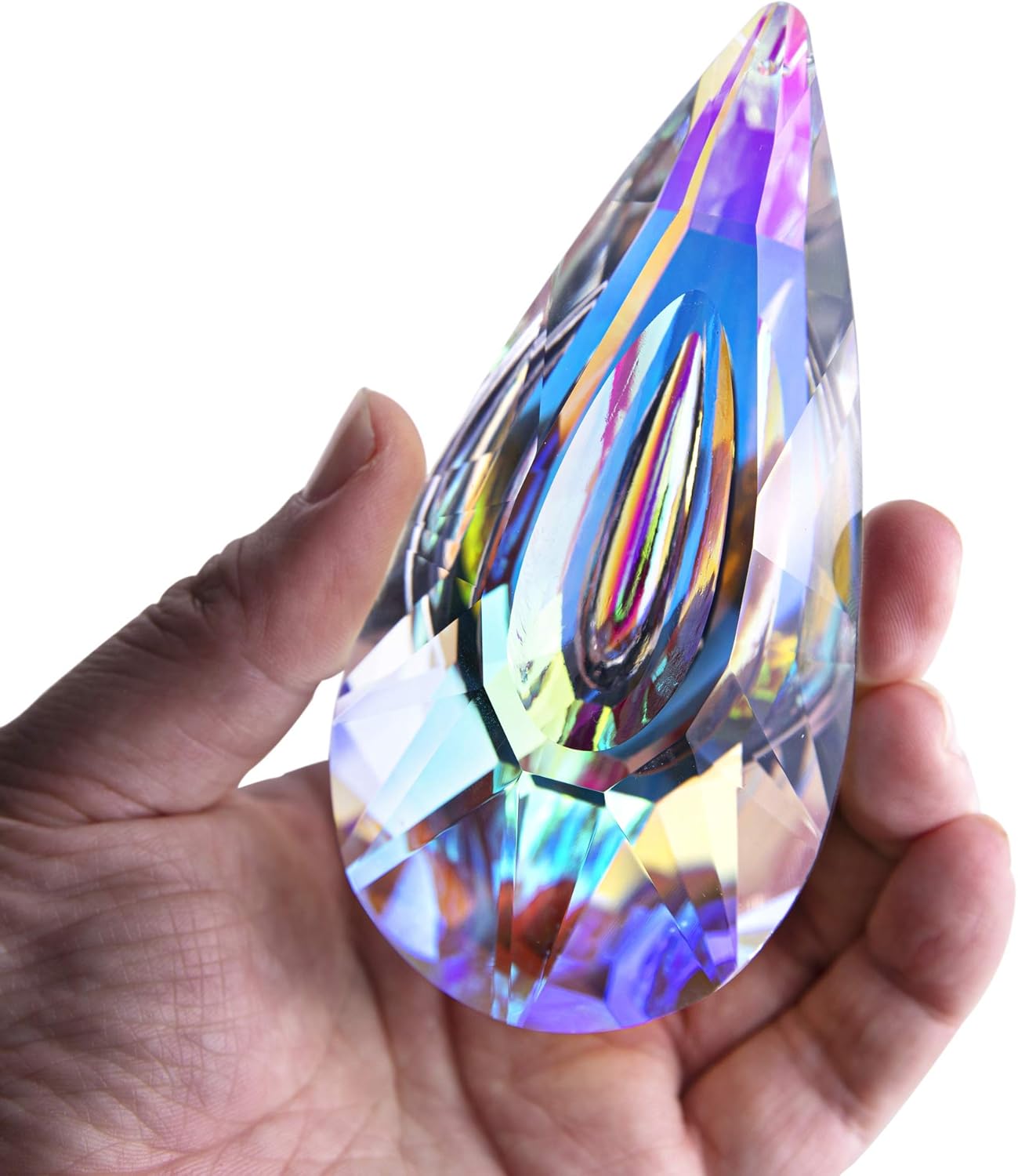 Hanging Crystal Prism Suncatcher Ornament Window Garden Decor Colorful Faceted Crystal Glass Drop Rainbow Maker Pendant