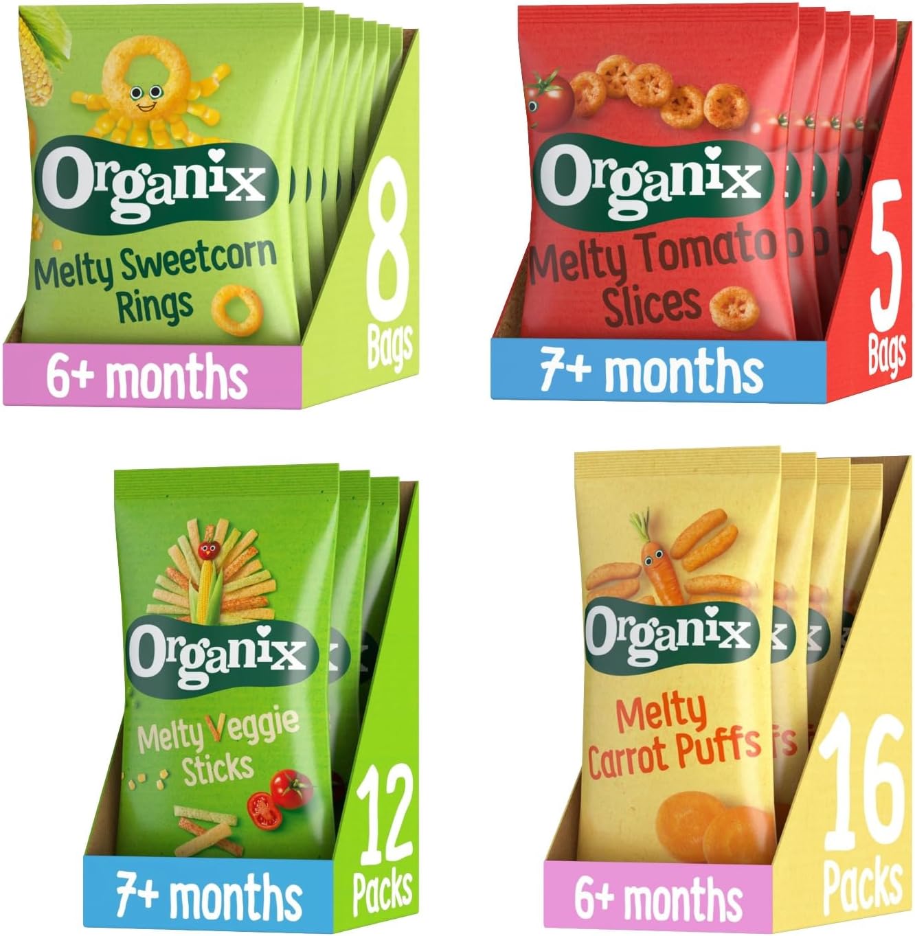Organix Veggie Baby Snack Collection Bundle, Multipack (41 Bags Total)