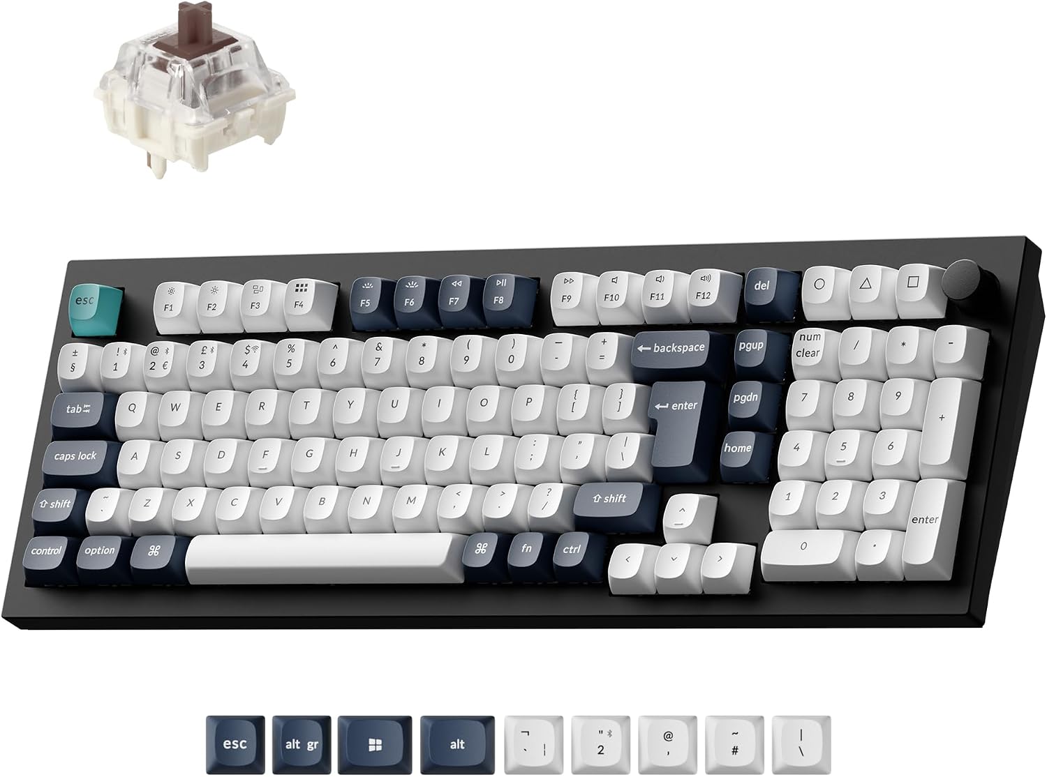 Keychron Q5 Max Wireless Custom Mechanical Keyboard, 2.4 GHz Bluetooth QMK Full Aluminum 96% Layout RGB with Hot-swappable Gateron Brown Tactile Switch for Mac Windows Linux(UK Layout) - Black