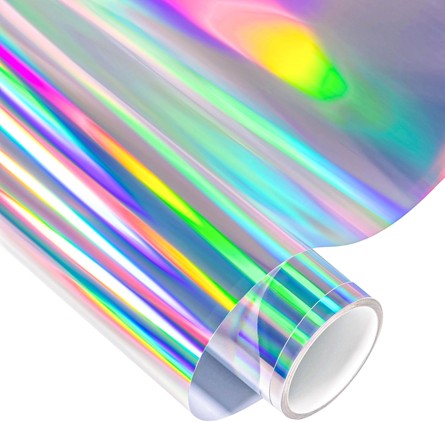 VINYL FROG Holographic Chrome Craft Adhesive Vinyl Roll Holographic Spectrum Silver Rainbow Vinyl 30.5x155cm with Cameo and Cutters for Decoration