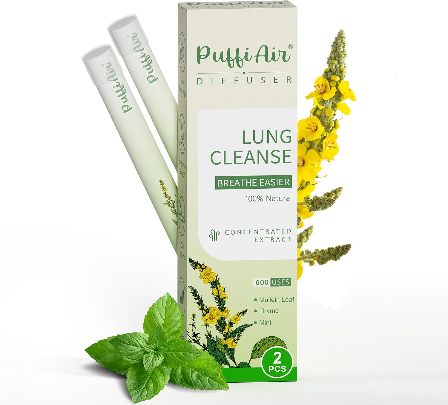 PuffiAir Herbal Diffuser Upgraded (600 uses, Pack, 2.0)
