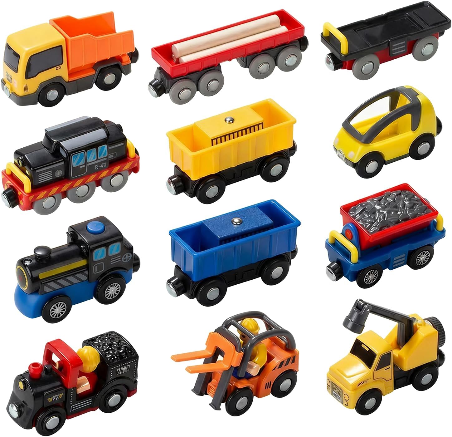 Giant bean 12 Vehicles Train Car Set Accessories
