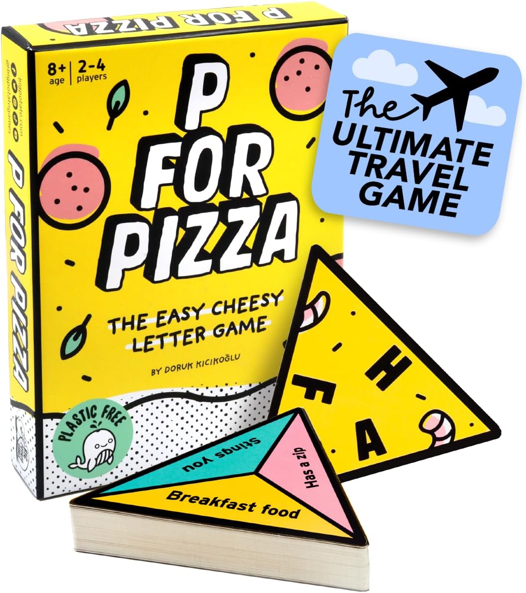 P for Pizza Board Game: Build a Giant Pizza Before Anyone Else Family Travel Game Great for Adults and Kids | Perfect for Holidays and Camping