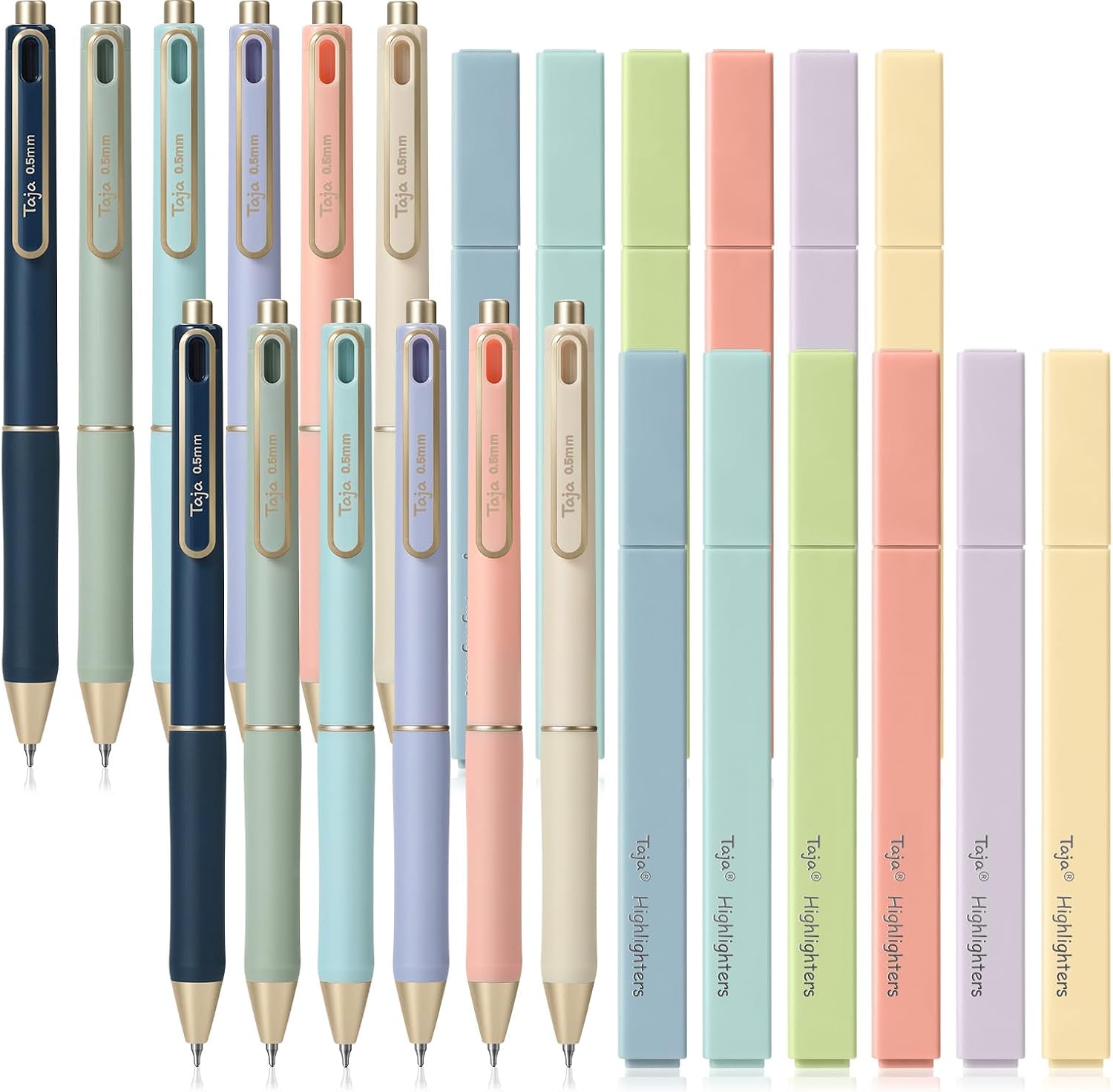 Taja 24 Pack Bible Highlighters and Pens Set, No Bleed and Quick-Drying