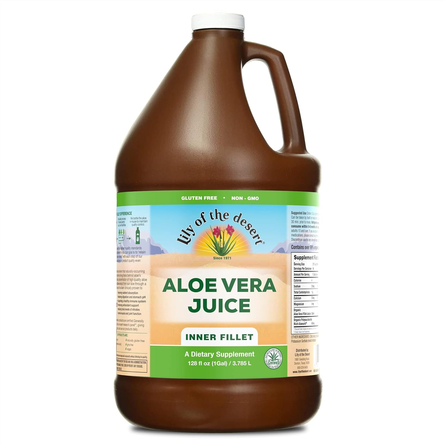 Lily of the Desert Aloe Vera Juice, Inner Fillet, Gallon Bottle, 128 Fl Oz