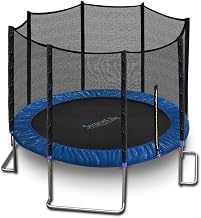 SereneLife 8/10/12 FT Outdoor Recreational Backyard Stable, Strong Heavy Duty Trampoline with Safety Enclosure Net, AntiRust Coating, Kids and Adults, Spring Cover Padding