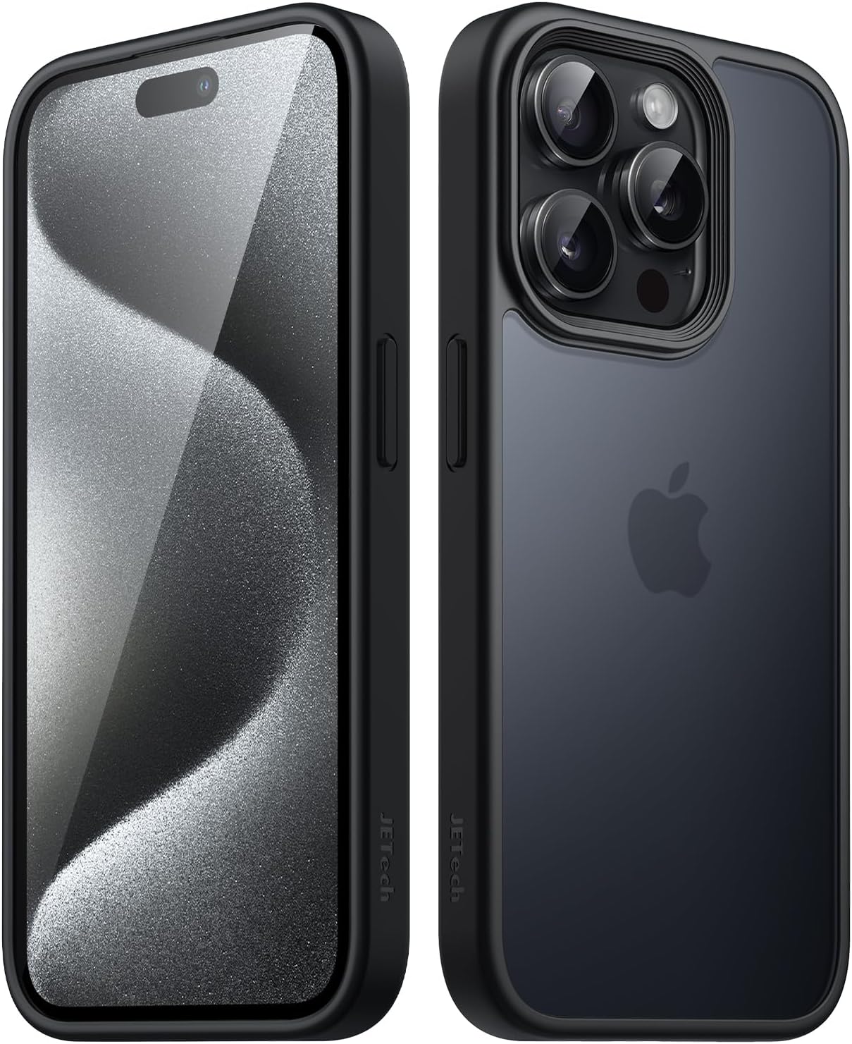 JETech Matte Case for iPhone 15 Pro 6.1-Inch, Shockproof Military Grade Drop Protection, Frosted Translucent Back Phone Cover, Anti-Fingerprint (Black)
