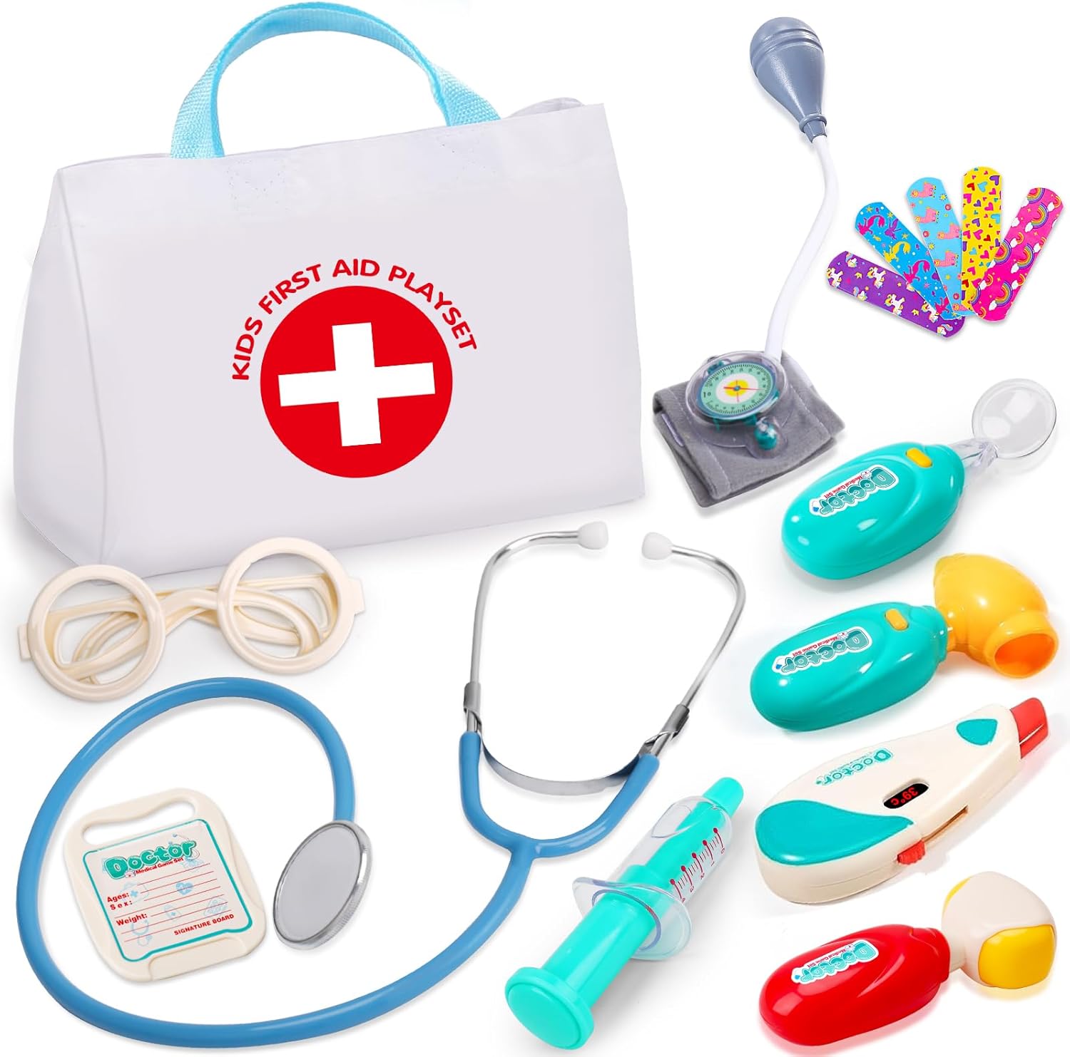 Doctors Set for Kids, Kids Doctors Set, Toddler Doctor Kit, Pretend Role Play Doctor Medical Kit with Realistic Stethoscope, doctor Playsets Educational Toys for 2 3 4 5 6 Years Old Boys Girls Gifts